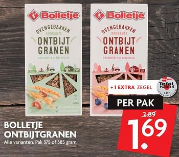 Aanbiedingen Bolletje ontbijtgranen - Bolletje - Geldig van 17/09/2017 tot 23/09/2017 bij Deka Markt