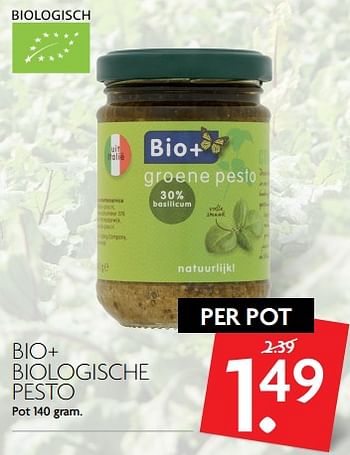 Aanbiedingen Bio+ biologische pesto - Bio+ - Geldig van 17/09/2017 tot 23/09/2017 bij Deka Markt