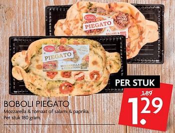 Aanbiedingen Boboli piegato mozzarella + tomaat of salami + paprika - Boboli - Geldig van 17/09/2017 tot 23/09/2017 bij Deka Markt