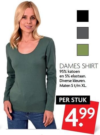 Aanbiedingen Dames shirt - Huismerk - Deka Markt - Geldig van 17/09/2017 tot 23/09/2017 bij Deka Markt