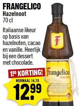 Aanbiedingen Frangelico hazelnoot - Frangelico - Geldig van 17/09/2017 tot 23/09/2017 bij Dirk III