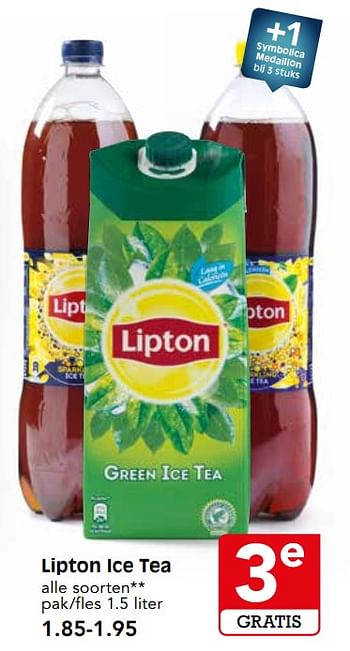 Aanbiedingen Lipton ice tea - Lipton - Geldig van 17/09/2017 tot 23/09/2017 bij Em-té