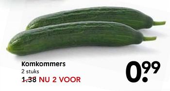 Aanbiedingen Komkommers - Huismerk - Em-té - Geldig van 17/09/2017 tot 23/09/2017 bij Em-té