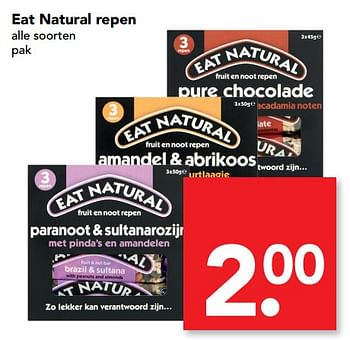 Aanbiedingen Eat natural repen - Eat Natural - Geldig van 17/09/2017 tot 23/09/2017 bij Deen Supermarkten