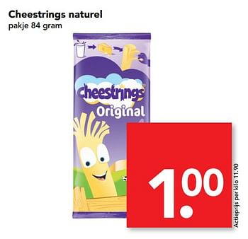 Aanbiedingen Cheestrings naturel - Cheestrings - Geldig van 17/09/2017 tot 23/09/2017 bij Deen Supermarkten
