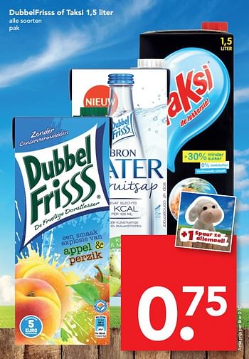 Aanbiedingen Dubbelfrisss of taksi - Huismerk deen supermarkt - Geldig van 17/09/2017 tot 23/09/2017 bij Deen Supermarkten
