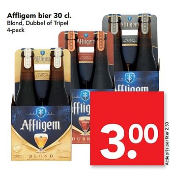 Aanbiedingen Affligem bier blond, dubbel of tripel - Affligem - Geldig van 17/09/2017 tot 23/09/2017 bij Deen Supermarkten
