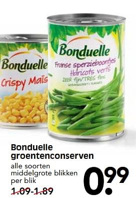 Aanbiedingen Bonduelle groentenconserven - Bonduelle - Geldig van 17/09/2017 tot 23/09/2017 bij Em-té