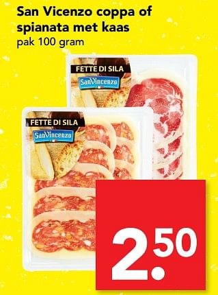 Aanbiedingen San vicenzo coppa of spianata met kaas - Huismerk deen supermarkt - Geldig van 17/09/2017 tot 23/09/2017 bij Deen Supermarkten