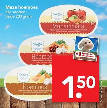 Aanbiedingen Maza hoemoes - Maza - Geldig van 17/09/2017 tot 23/09/2017 bij Deen Supermarkten