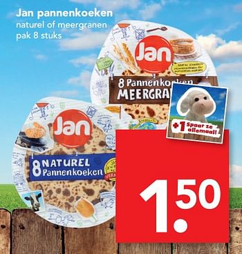 Aanbiedingen Jan pannenkoeken naturel of meergranen - Jan - Geldig van 17/09/2017 tot 23/09/2017 bij Deen Supermarkten
