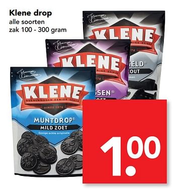 Aanbiedingen Klene drop - Klene - Geldig van 17/09/2017 tot 23/09/2017 bij Deen Supermarkten