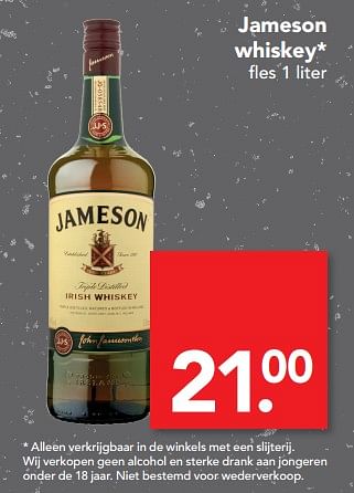 Aanbiedingen Jameson whiskey - Jameson - Geldig van 17/09/2017 tot 23/09/2017 bij Deen Supermarkten