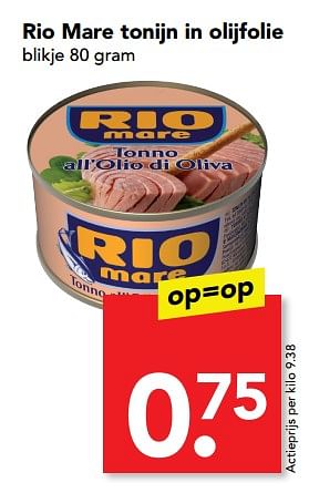 Aanbiedingen Rio mare tonijn in olijfolie - Rio Mare - Geldig van 17/09/2017 tot 23/09/2017 bij Deen Supermarkten