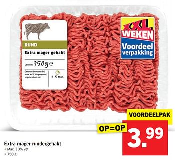 Aanbiedingen Extra mager rundergehakt - Huismerk - Lidl - Geldig van 17/09/2017 tot 24/09/2017 bij Lidl