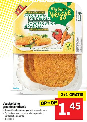 Aanbiedingen Vegetarische groenteschnitzels - My Best Veggie - Geldig van 17/09/2017 tot 24/09/2017 bij Lidl