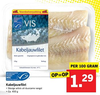 Aanbiedingen Kabeljauwfilet - Huismerk - Lidl - Geldig van 17/09/2017 tot 24/09/2017 bij Lidl