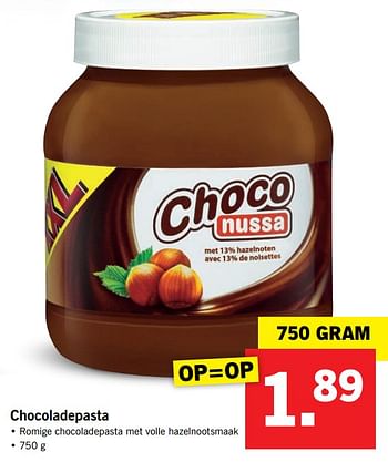 Aanbiedingen Chocoladepasta - ChoCo - Geldig van 17/09/2017 tot 24/09/2017 bij Lidl
