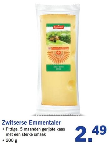 Aanbiedingen Zwitserse emmentaler - Fromani - Geldig van 17/09/2017 tot 24/09/2017 bij Lidl