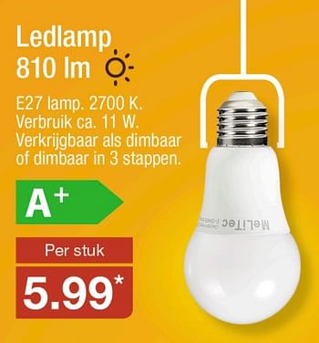 Aanbiedingen Ledlamp 810 lm - Huismerk - Aldi - Geldig van 18/09/2017 tot 23/09/2017 bij Aldi