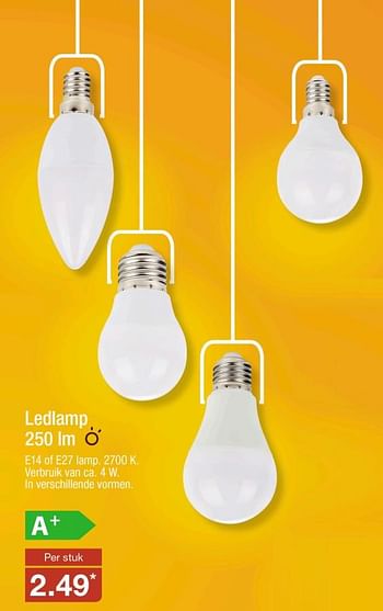 Aanbiedingen Ledlamp 250 lm - Huismerk - Aldi - Geldig van 18/09/2017 tot 23/09/2017 bij Aldi