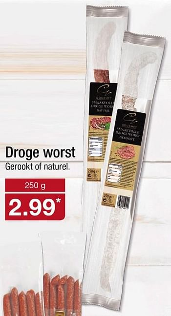 Aanbiedingen Droge worst - Huismerk - Aldi - Geldig van 18/09/2017 tot 23/09/2017 bij Aldi