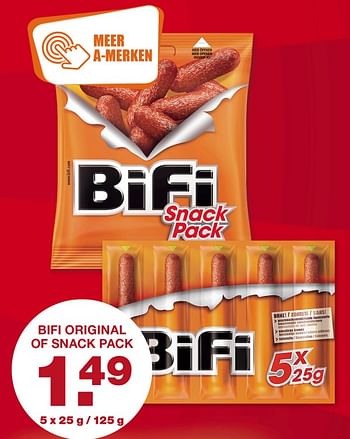 Aanbiedingen Bifi original of snack pack - Bifi - Geldig van 18/09/2017 tot 23/09/2017 bij Aldi