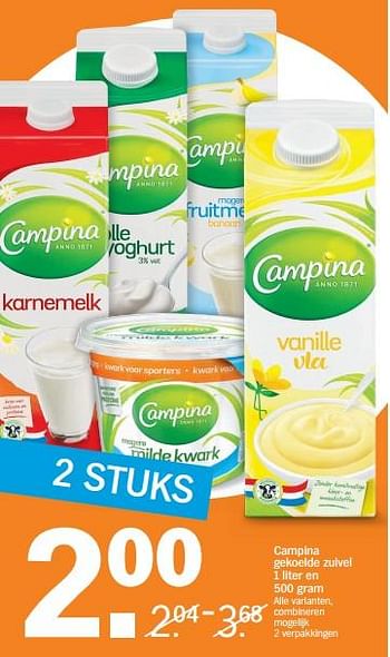 Aanbiedingen Campina gekoelde zuivel - Campina - Geldig van 18/09/2017 tot 24/09/2017 bij Albert Heijn