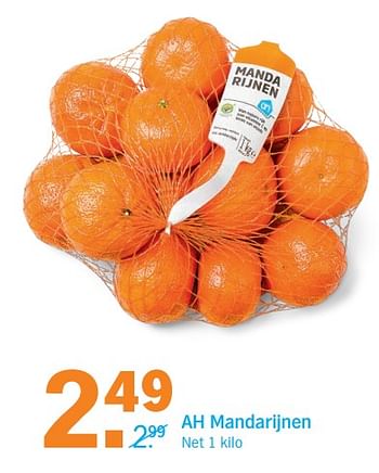 Aanbiedingen Mandarijnen - Huismerk - Albert Heijn - Geldig van 18/09/2017 tot 24/09/2017 bij Albert Heijn