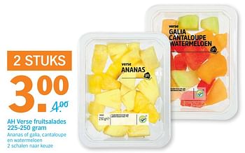 Aanbiedingen Verse fruitsalades - Huismerk - Albert Heijn - Geldig van 18/09/2017 tot 24/09/2017 bij Albert Heijn