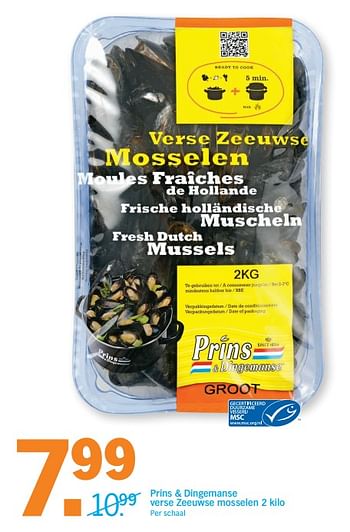 Aanbiedingen Prins + dingemanse verse zeeuwse mosselen - Prins &amp; Dingemanse - Geldig van 18/09/2017 tot 24/09/2017 bij Albert Heijn