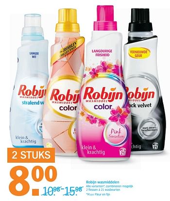 Aanbiedingen Robijn wasmiddelen - Robijn - Geldig van 18/09/2017 tot 24/09/2017 bij Albert Heijn