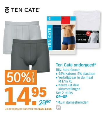 Aanbiedingen Ten cate ondergoed - Ten cate - Geldig van 18/09/2017 tot 24/09/2017 bij Albert Heijn