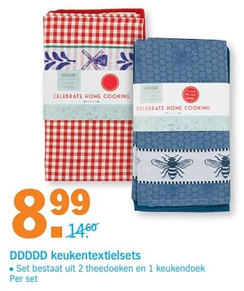Aanbiedingen Ddddd keukentextielsets - DDDDD - Geldig van 18/09/2017 tot 24/09/2017 bij Albert Heijn