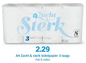 Aanbiedingen Zacht + sterk toiletpapier 3-laags - Huismerk - Albert Heijn - Geldig van 18/09/2017 tot 24/09/2017 bij Albert Heijn