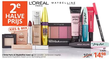 Aanbiedingen Maybelline master prime illuminating primer - Maybelline - Geldig van 18/09/2017 tot 24/09/2017 bij Etos