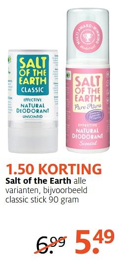 Aanbiedingen Classic stick - Salt of the Earth - Geldig van 18/09/2017 tot 24/09/2017 bij Etos