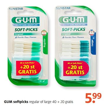 Aanbiedingen Gum softpicks - GUM - Geldig van 18/09/2017 tot 24/09/2017 bij Etos