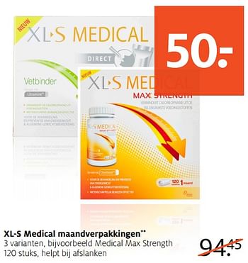 Aanbiedingen Medical max strength helpt bij afslanken - XL-S Medical - Geldig van 18/09/2017 tot 24/09/2017 bij Etos