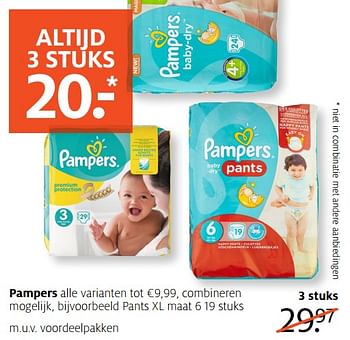 Aanbiedingen Pants xl maat 6 - Pampers - Geldig van 18/09/2017 tot 24/09/2017 bij Etos