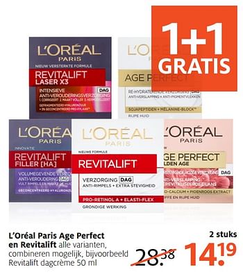 Aanbiedingen Revitalift dagcrème - L'Oreal Paris - Geldig van 18/09/2017 tot 24/09/2017 bij Etos