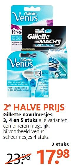 Aanbiedingen Venus scheermesjes - Gillette - Geldig van 18/09/2017 tot 24/09/2017 bij Etos