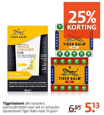 Aanbiedingen Tiger balm rood - Tiger Balm - Geldig van 18/09/2017 tot 24/09/2017 bij Etos