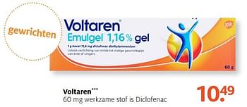 Aanbiedingen Voltaren werkzame stof is diclofenac - Voltaren - Geldig van 18/09/2017 tot 24/09/2017 bij Etos