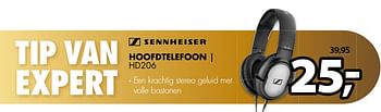 Aanbiedingen Sennheiser hoofdtelefoon hd206 - Sennheiser  - Geldig van 18/09/2017 tot 24/09/2017 bij Expert
