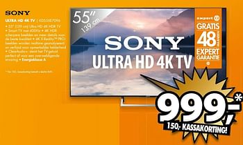 Aanbiedingen Sony ultra hd 4k tv kd55xe7096 - Sony - Geldig van 18/09/2017 tot 24/09/2017 bij Expert