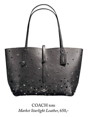 Aanbiedingen Coach tote market starlight leather - Coach - Geldig van 05/09/2017 tot 01/03/2018 bij De Bijenkorf