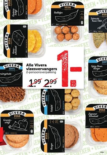 Aanbiedingen Alle vivera vleesvervangers - Vivera - Geldig van 18/09/2017 tot 24/09/2017 bij Coop
