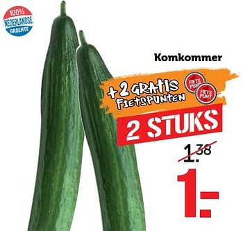 Aanbiedingen Komkommer - Huismerk - Coop - Geldig van 18/09/2017 tot 24/09/2017 bij Coop