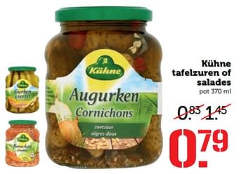 Aanbiedingen Kühne tafelzuren of salades - Kühne - Geldig van 18/09/2017 tot 24/09/2017 bij Coop